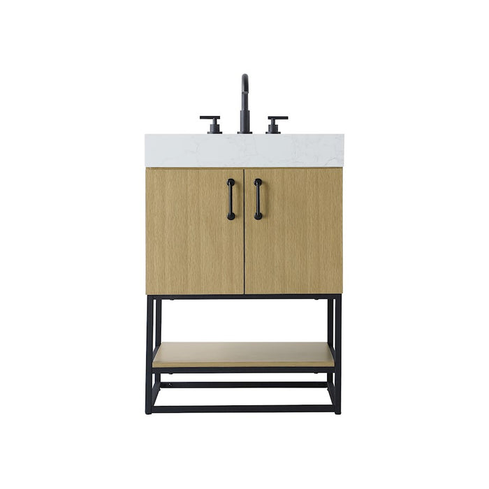 Elegant Kitchen/Bath Caroline 24" Bathroom Vanity, Honey Brown - VF29224MHB