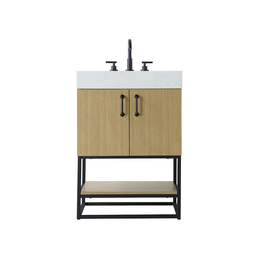 Elegant Kitchen/Bath Caroline 24" Bathroom Vanity, Honey Brown - VF29224MHB