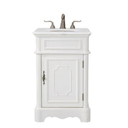 Elegant Retro 21" Single Vanity, Antique White/Ivory Marble - VF30421AW-VW