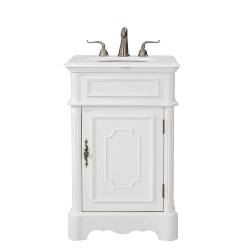 Elegant Retro 21" Single Vanity, Antique White/Ivory Marble - VF30421AW-VW