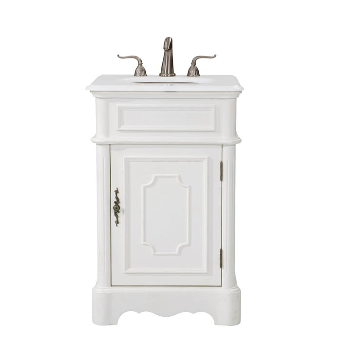 Elegant Retro 21" Single Vanity, Antique White/Ivory Marble - VF30421AW-VW