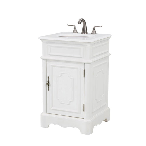 Elegant Retro 21" Single Vanity, Antique White/Ivory Marble