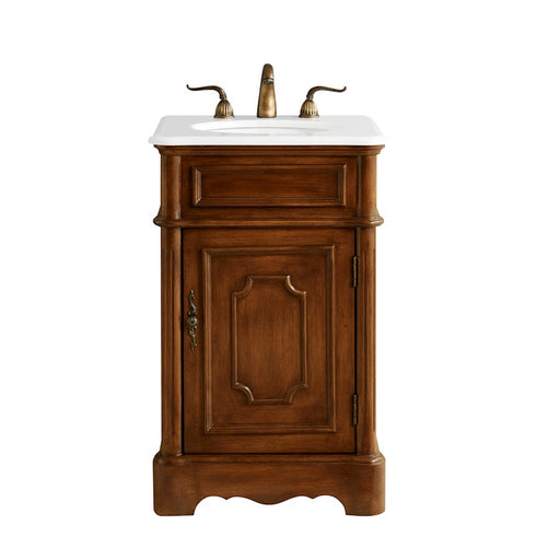 Elegant Retro 21" Single Vanity, Teak/Ivory Marble - VF30421TK-VW