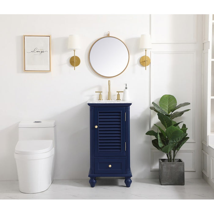 Elegant Retro 21" Single Vanity, Teak/Ivory Marble