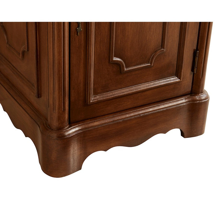 Elegant Retro 21" Single Vanity, Teak/Ivory Marble