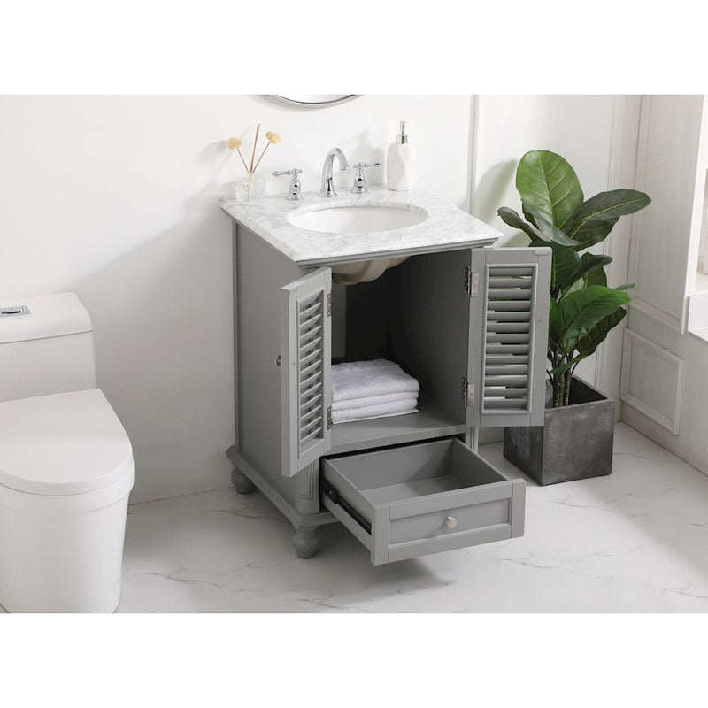 Elegant Kitchen/Bath Rhodes 24" Single Bathroom Vanity, Grey