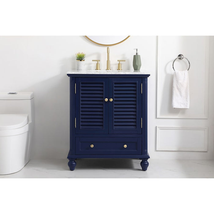 Elegant Kitchen/Bath Rhodes 30" Single Bathroom Vanity, Blue