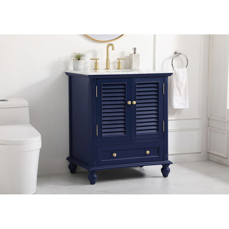 Elegant Kitchen/Bath Rhodes 30" Single Bathroom Vanity, Blue