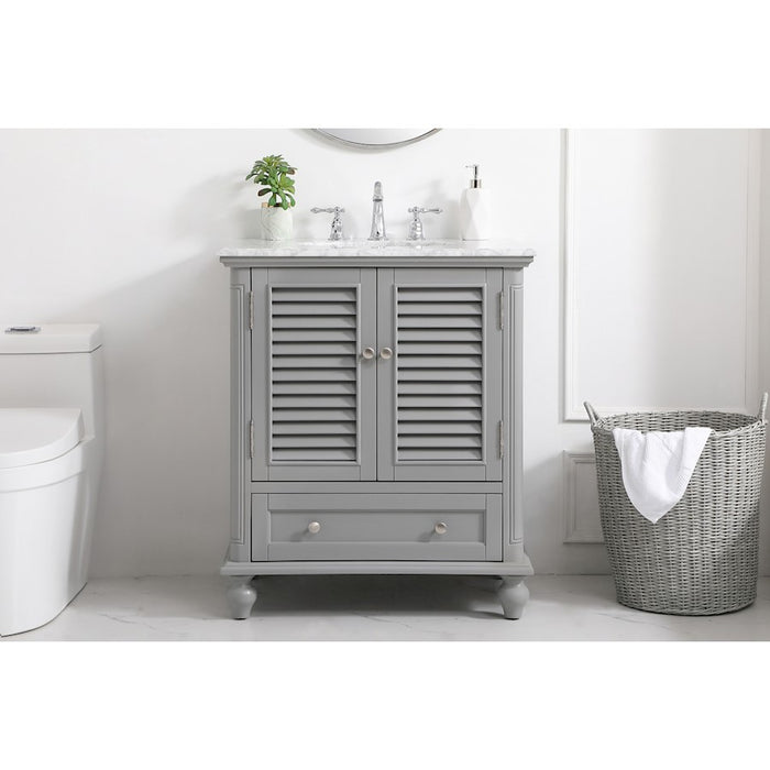 Elegant Kitchen/Bath Rhodes 30" Single Bathroom Vanity, Grey