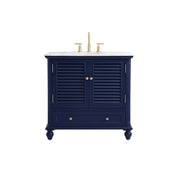 Elegant Kitchen/Bath Rhodes 36" Single Bathroom Vanity, Blue - VF30536BL