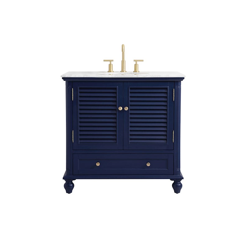 Elegant Kitchen/Bath Rhodes 36" Single Bathroom Vanity, Blue - VF30536BL