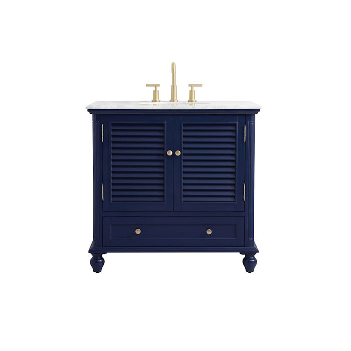 Elegant Kitchen/Bath Rhodes 36" Single Bathroom Vanity, Blue - VF30536BL