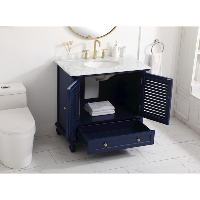 Elegant Kitchen/Bath Rhodes 36" Single Bathroom Vanity, Blue