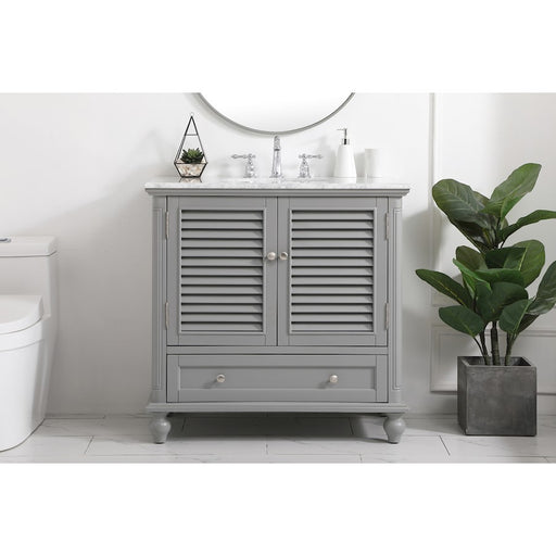 Elegant Kitchen/Bath Rhodes 36" Single Bathroom Vanity, Grey