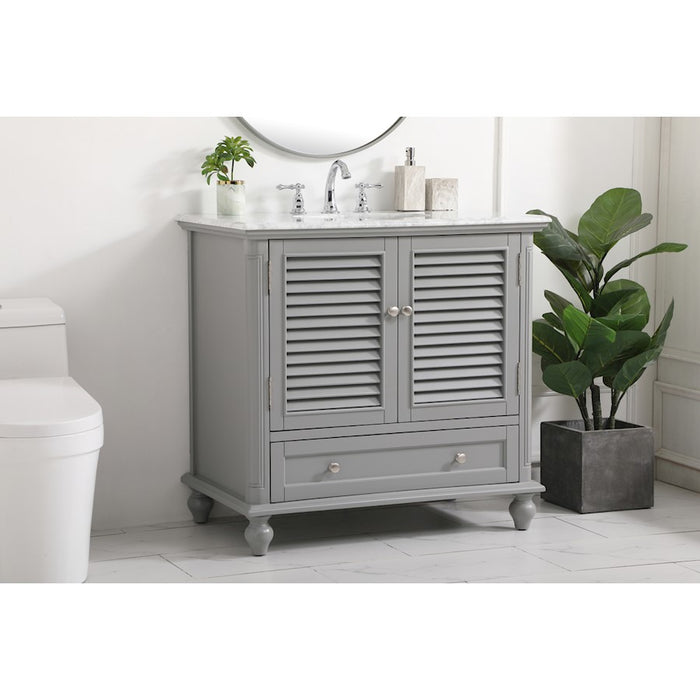 Elegant Kitchen/Bath Rhodes 36" Single Bathroom Vanity, Grey