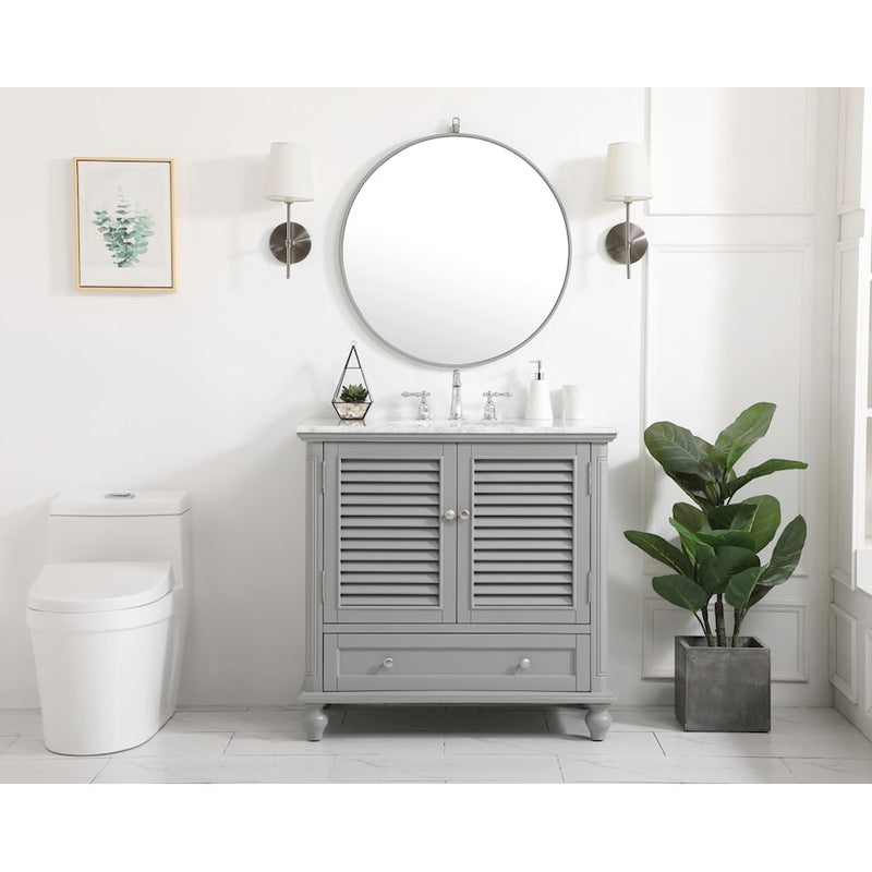 Elegant Kitchen/Bath Rhodes 36" Single Bathroom Vanity, Grey