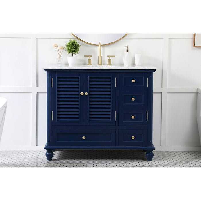 Elegant Kitchen/Bath Rhodes 42" Single Bathroom Vanity, Blue