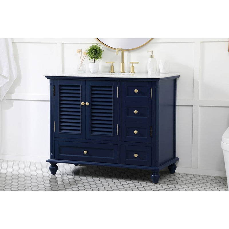 Elegant Kitchen/Bath Rhodes 42" Single Bathroom Vanity, Blue