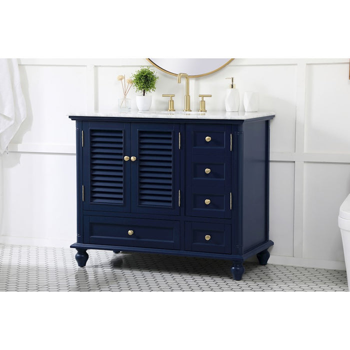Elegant Kitchen/Bath Rhodes 42" Single Bathroom Vanity, Blue