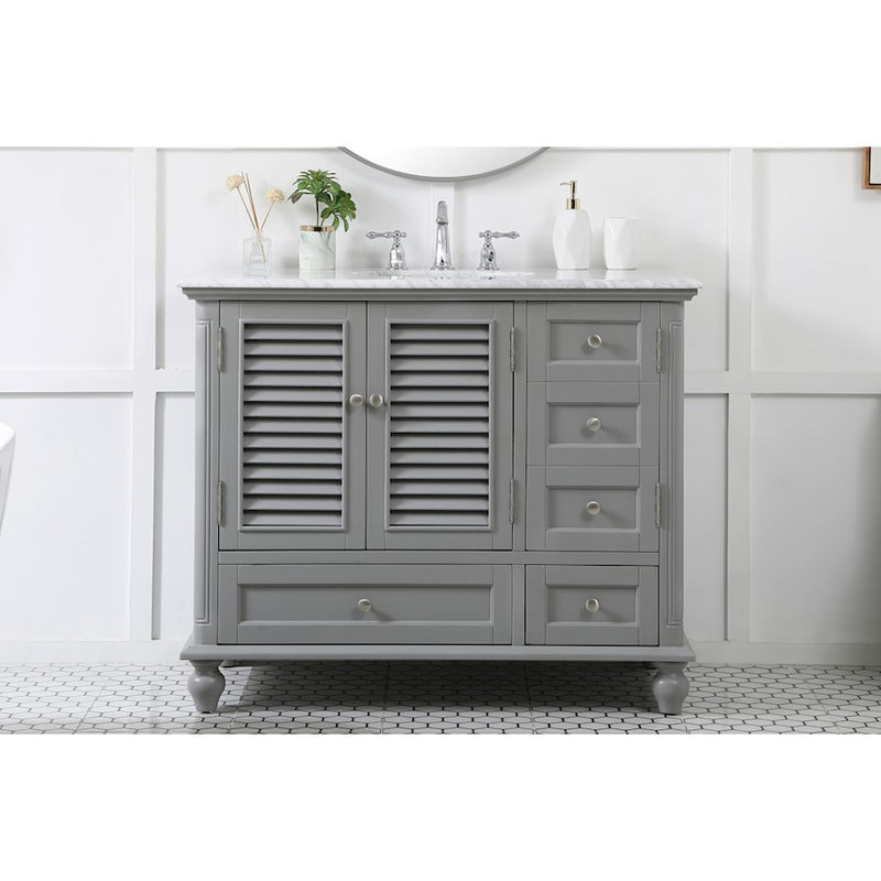 Elegant Kitchen/Bath Rhodes 42" Single Bathroom Vanity, Grey