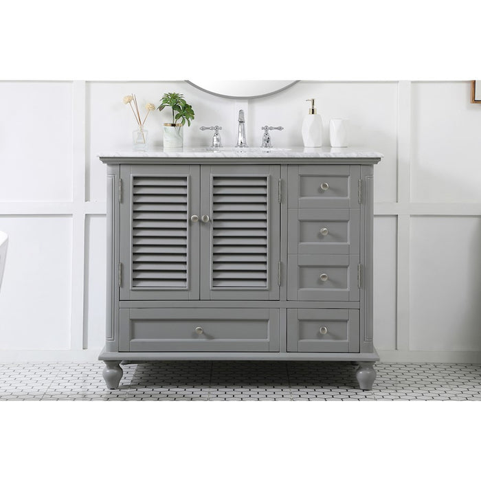 Elegant Kitchen/Bath Rhodes 42" Single Bathroom Vanity, Grey
