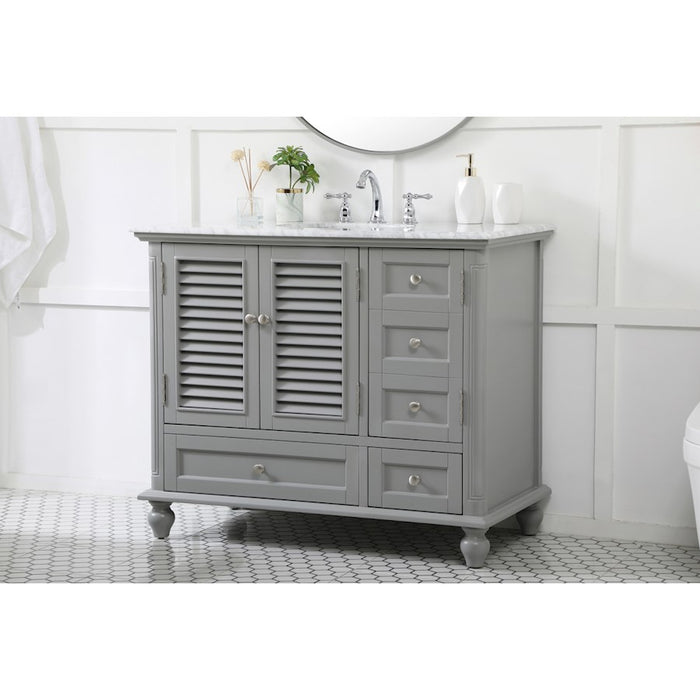 Elegant Kitchen/Bath Rhodes 42" Single Bathroom Vanity, Grey