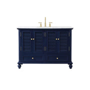Elegant Kitchen/Bath Rhodes 48" Single Bathroom Vanity, Blue - VF30548BL