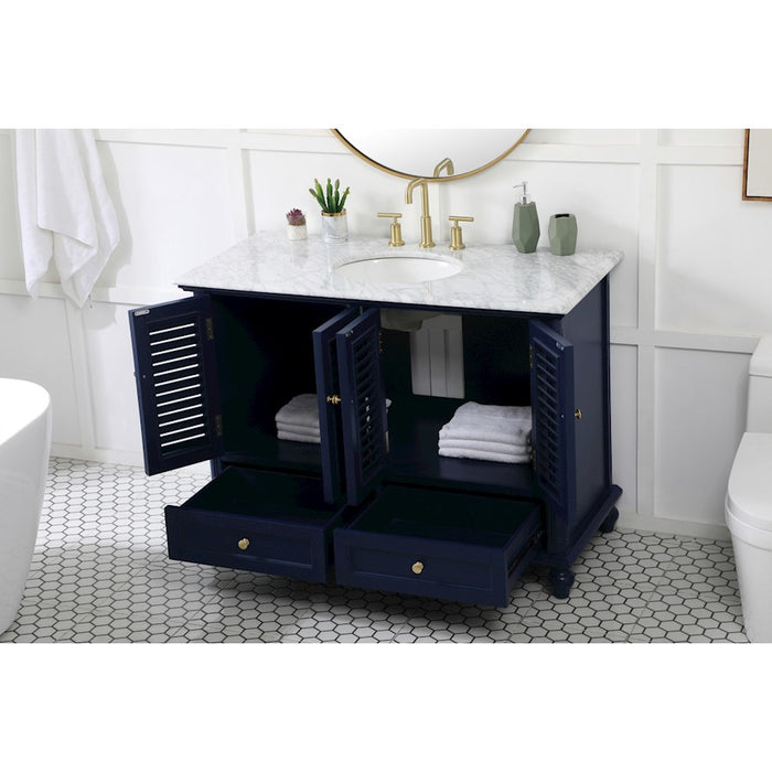 Elegant Kitchen/Bath Rhodes 48" Single Bathroom Vanity, Blue