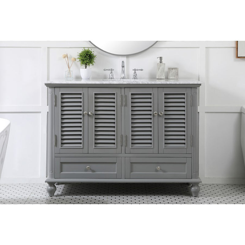 Elegant Kitchen/Bath Rhodes 48" Single Bathroom Vanity, Grey