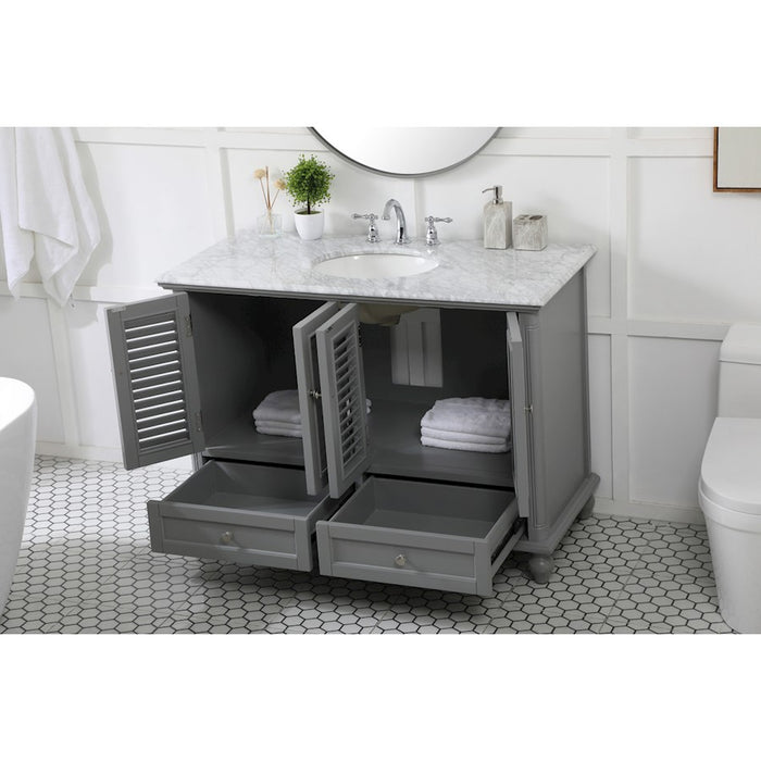 Elegant Kitchen/Bath Rhodes 48" Single Bathroom Vanity, Grey