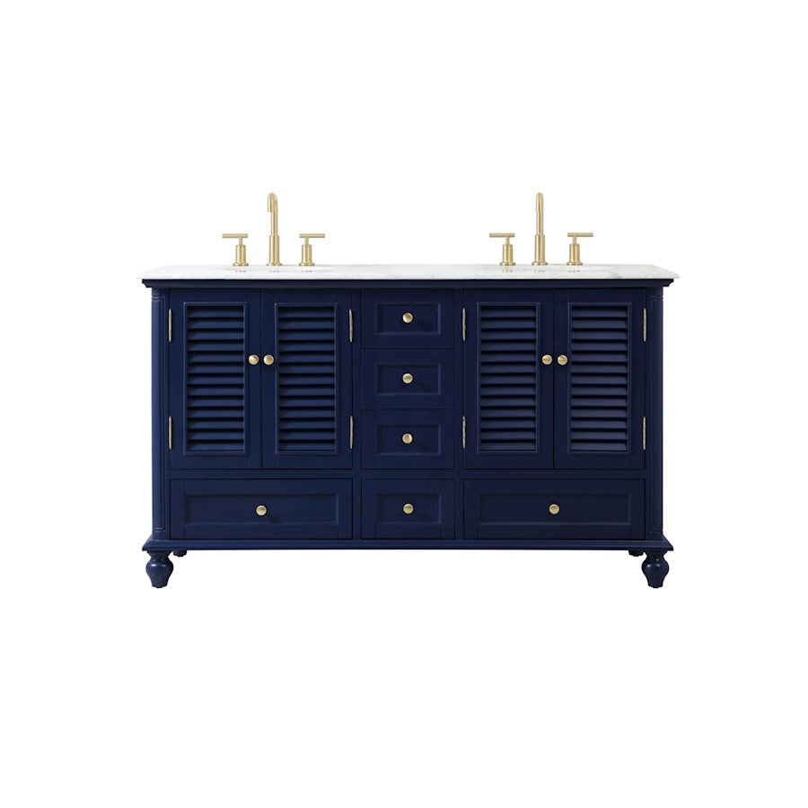 Elegant Kitchen/Bath Rhodes 60" Double Bathroom Vanity, Blue - VF30560DBL