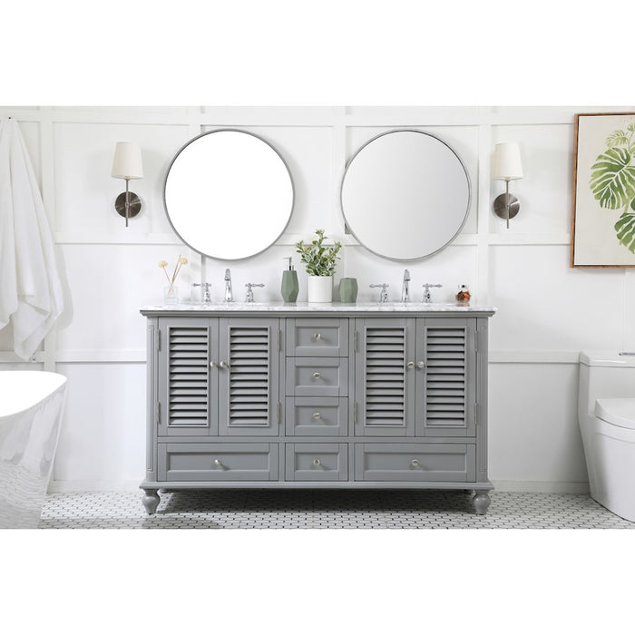 Elegant Kitchen/Bath Rhodes 60" Double Bathroom Vanity, Blue