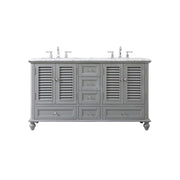 Elegant Kitchen/Bath Rhodes 60" Double Bathroom Vanity, Grey - VF30560DGR