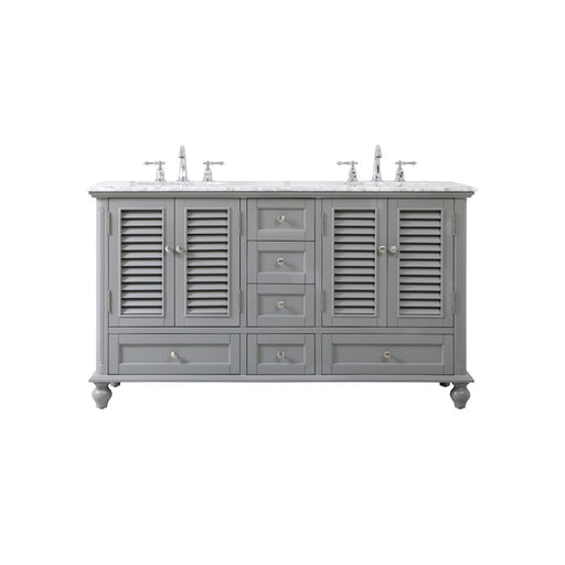 Elegant Kitchen/Bath Rhodes 60" Double Bathroom Vanity, Grey - VF30560DGR