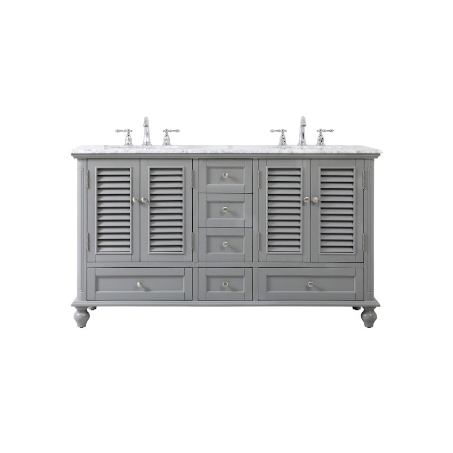 Elegant Kitchen/Bath Rhodes 60" Double Bathroom Vanity, Grey - VF30560DGR