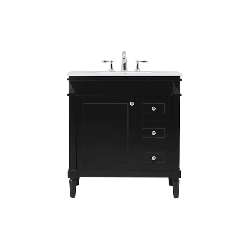 Elegant Kitchen/Bath Bennett 32" Single Bathroom Vanity, Black - VF31832BK
