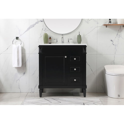 Elegant Kitchen/Bath Bennett 32" Single Bathroom Vanity, Black