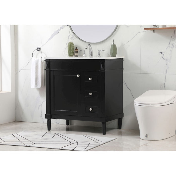 Elegant Kitchen/Bath Bennett 32" Single Bathroom Vanity, Black