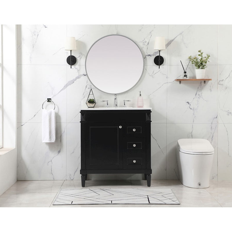 Elegant Kitchen/Bath Bennett 32" Single Bathroom Vanity, Black