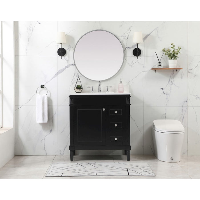Elegant Kitchen/Bath Bennett 32" Single Bathroom Vanity, Black