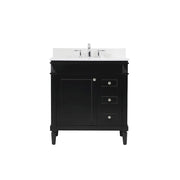 Elegant Bennett 32" Single Bathroom Vanity, Black/Backsplash - VF31832BK-BS