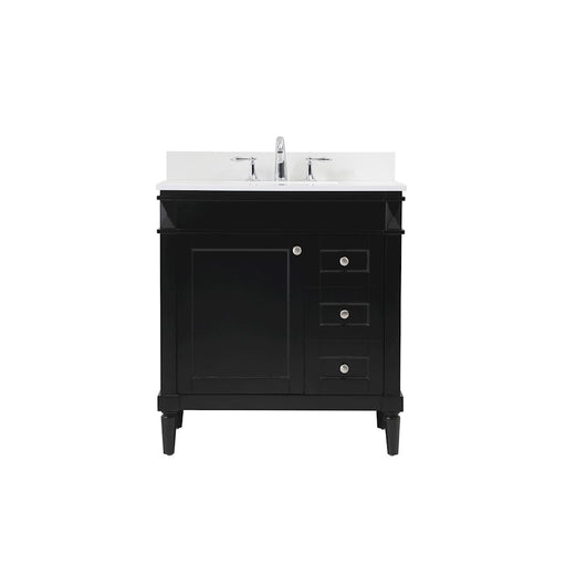 Elegant Bennett 32" Single Bathroom Vanity, Black/Backsplash - VF31832BK-BS