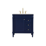 Elegant Kitchen/Bath Bennett 32" Single Bathroom Vanity, Blue - VF31832BL