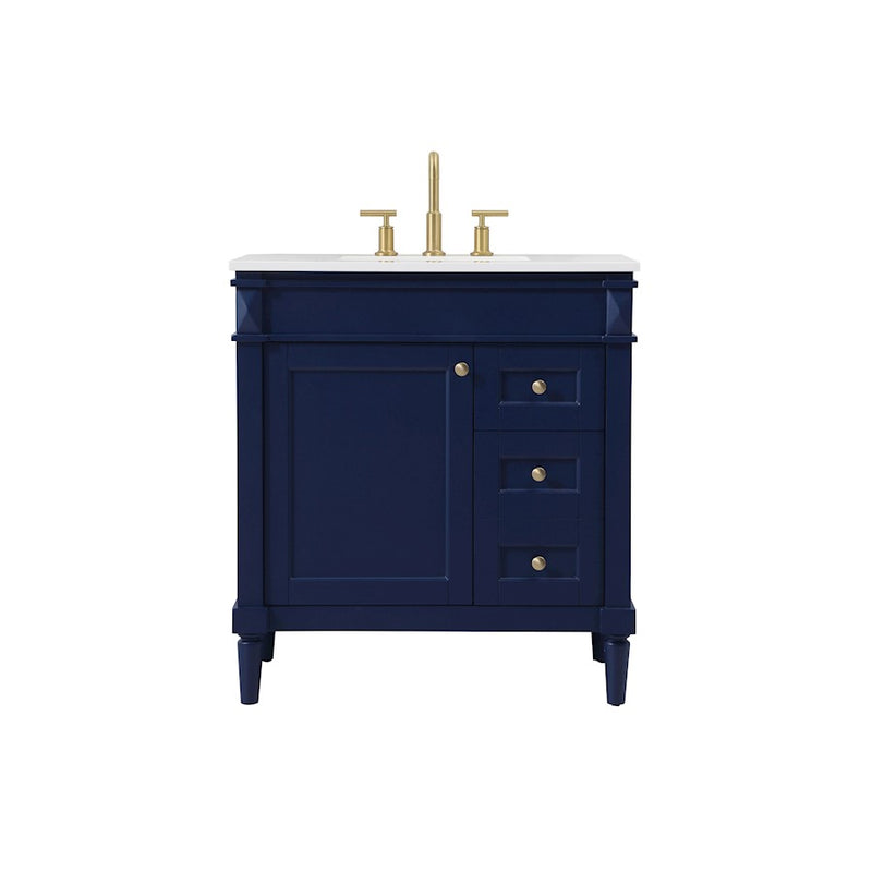 Elegant Kitchen/Bath Bennett 32" Single Bathroom Vanity, Blue - VF31832BL