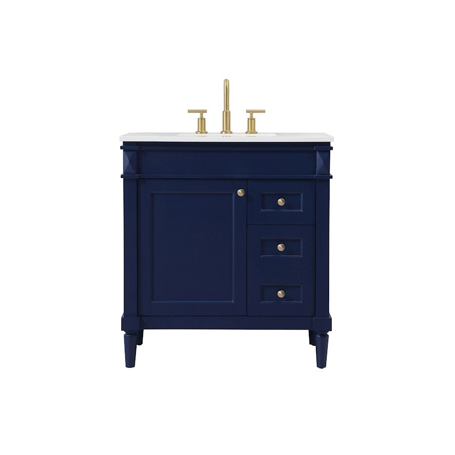 Elegant Kitchen/Bath Bennett 32" Single Bathroom Vanity, Blue - VF31832BL