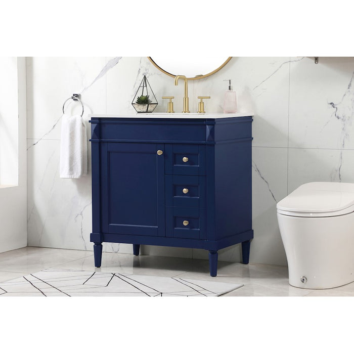 Elegant Kitchen/Bath Bennett 32" Single Bathroom Vanity, Blue