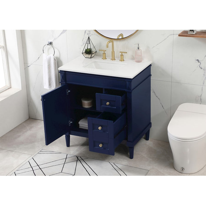 Elegant Kitchen/Bath Bennett 32" Single Bathroom Vanity, Blue