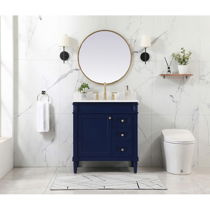 Elegant Kitchen/Bath Bennett 32" Single Bathroom Vanity, Blue