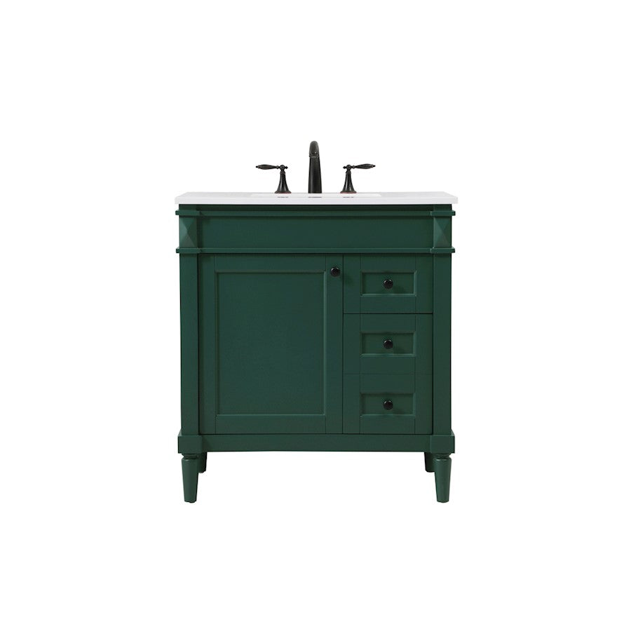 Elegant Kitchen/Bath Bennett 32" Single Bathroom Vanity, Green - VF31832GN