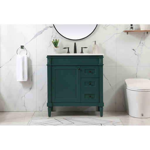 Elegant Kitchen/Bath Bennett 32" Single Bathroom Vanity, Green